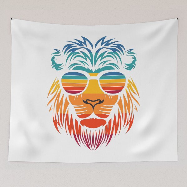 Item preview, Rainbow Lion With Glasses designed and sold by JTS STORE.