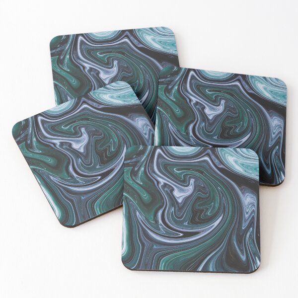 Item preview, Green Black Abstract Liquid Paint Effect designed and sold by Ludovic Geusa.