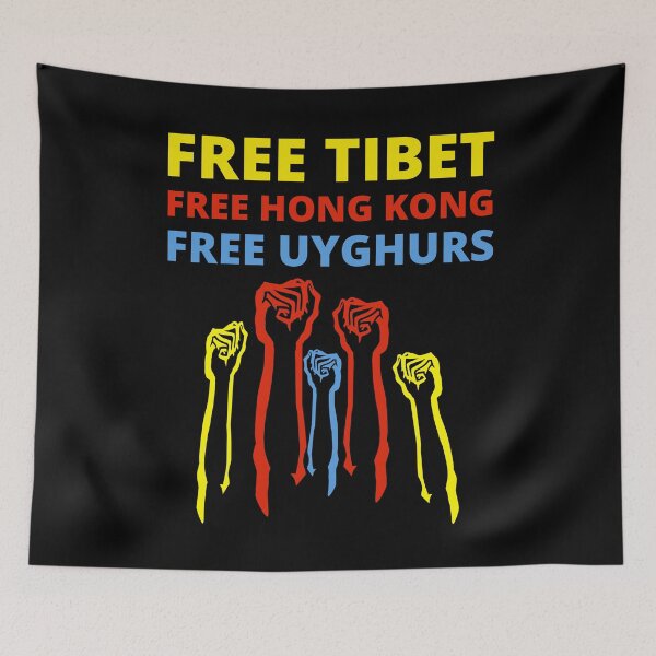 Item preview, FREE TIBET FREE HONG KONG FREE UYGHURS designed and sold by ProgressiveMob.