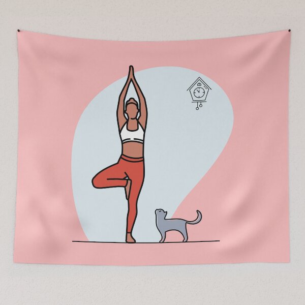 Item preview, YOGA PRACTICE WITH CAT Tree pose designed and sold by Trio's Stuff.