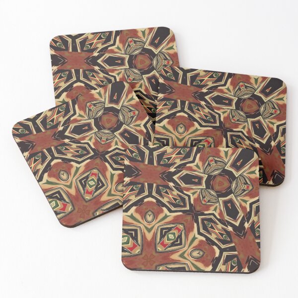 Item preview, Tribal Gathering Rust Brown, Green, Red and Beige Geometric/Lyrical Abstract Art Galaxy - Jenny Meehan designed and sold by Jenny Meehan Art Prints and Patterns  .