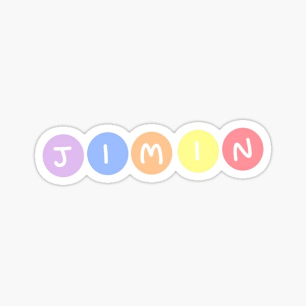 bts jimin name sticker by cupofmin redbubble