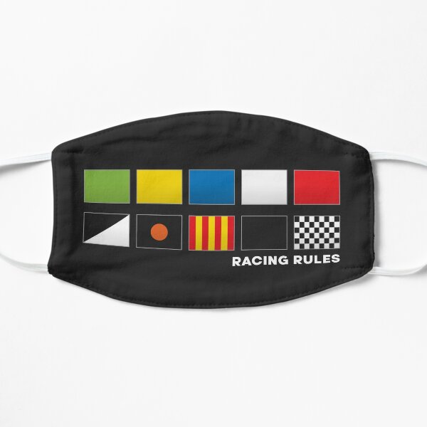 'Racing Rules' F1 Flag Motorsport White Text Design Flat Mask