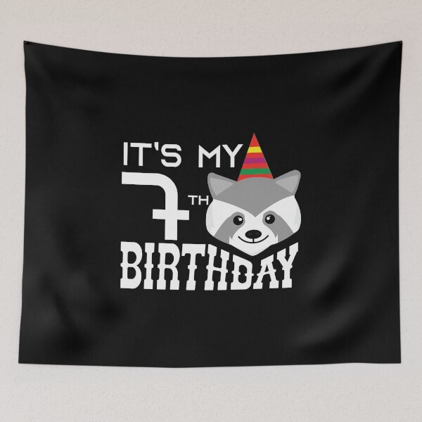 Item preview, It's My 7th Birthday 7 Years Old Raccoon Child B-day Party product designed and sold by Grabitees.