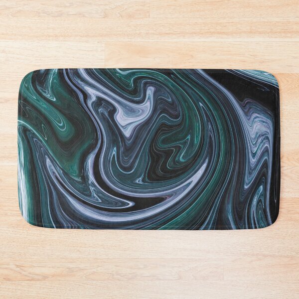 Item preview, Green Black Abstract Liquid Paint Effect designed and sold by Ludovic Geusa.
