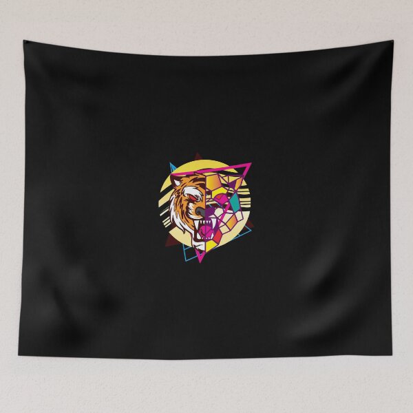 Item preview, Half Tiger Half Polygonal Tiger Geometric 80s Style designed and sold by Rzelemenz.