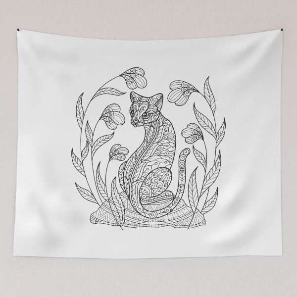 Item preview, Beautiful Hand Drawn Cat designed and sold by JTS STORE.