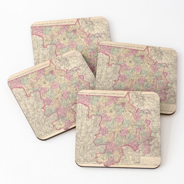 Item preview, Vintage Map of Middlesex County MA (1871) designed and sold by BravuraMedia.