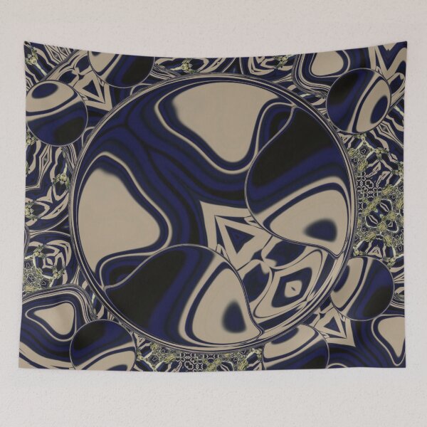 Item preview,  The New Blue Blue and Light Fawn Geometric/Lyrical Abstract Art Galaxy - Jenny Meehan designed and sold by Jenny Meehan Art Prints and Patterns  .