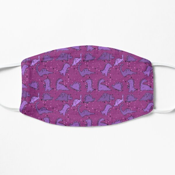 Pink Purple Dinosaur Pattern Flat Mask