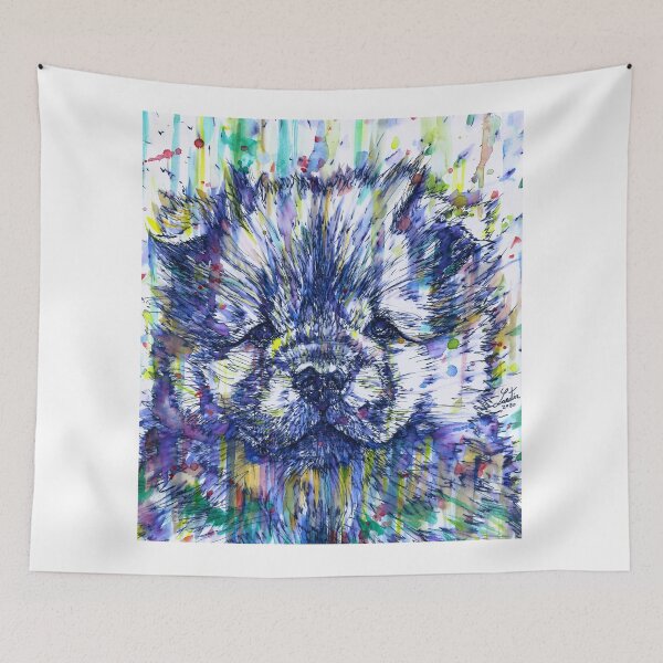 Item preview, CHOW CHOW PUPPY watercolor and ink portrait.1 designed and sold by lautir.