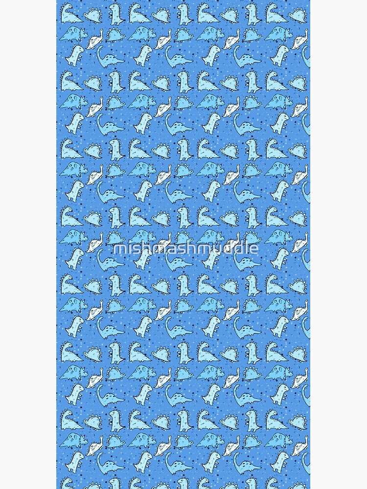 Pale Blue Dinosaur Pattern by mishmashmuddle