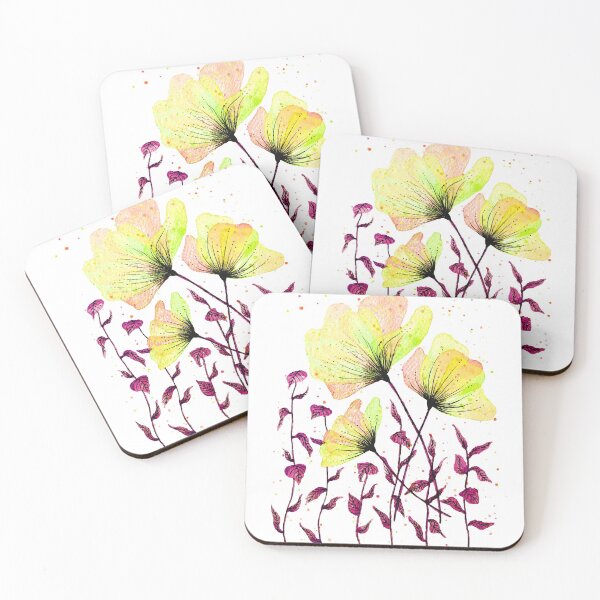 Item preview, Yellow pink violet flowers with leaves designed and sold by Maitri-Sanghvi1.