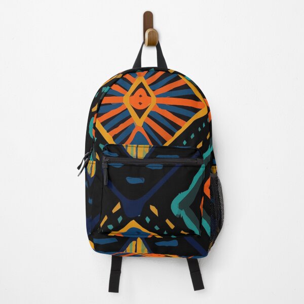 Coral retro tie dye indigo carpet pattern Backpack