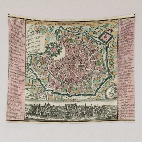 Item preview, Vintage Map of Milan Italy (1730) designed and sold by BravuraMedia.