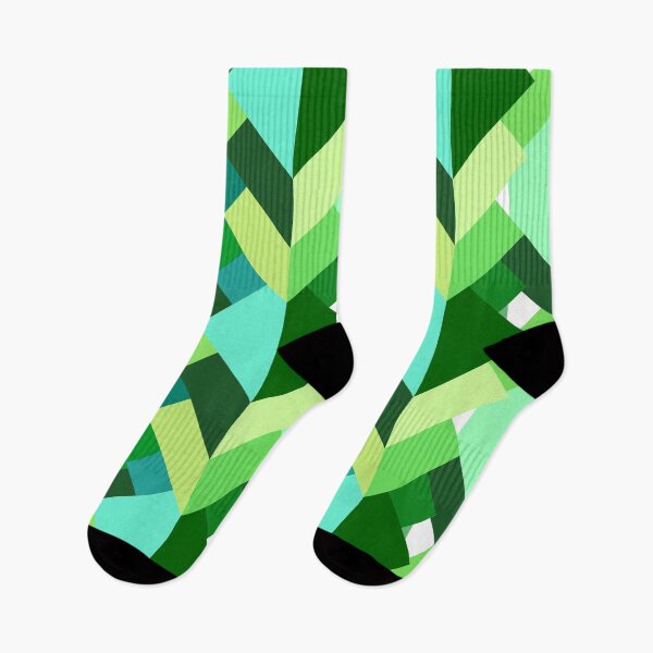 Item preview, Modern Abstract Triangles, Emerald Green and Aqua designed and sold by Marymarice.