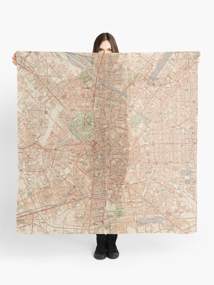 Map of Milan Silk Scarf