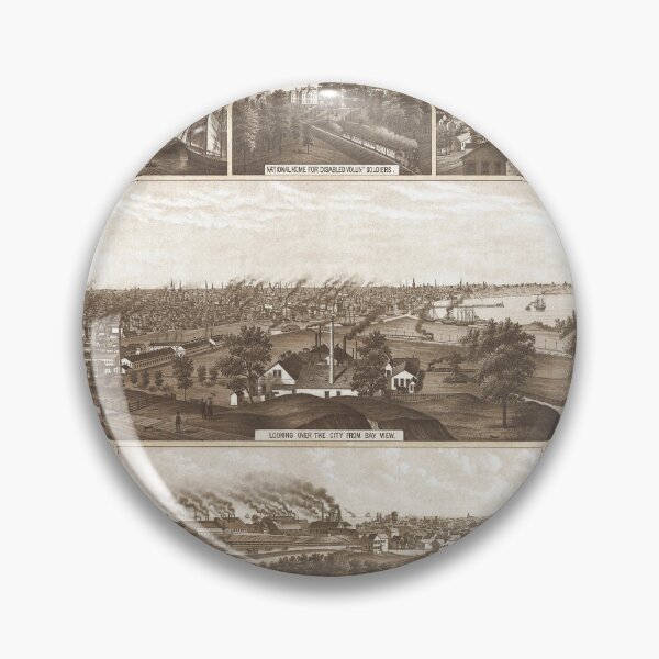 Item preview, Vintage Map of Milwaukee WI (1882) designed and sold by BravuraMedia.