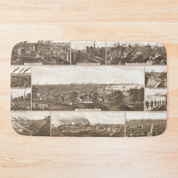 Item preview, Vintage Map of Milwaukee WI (1882) designed and sold by BravuraMedia.