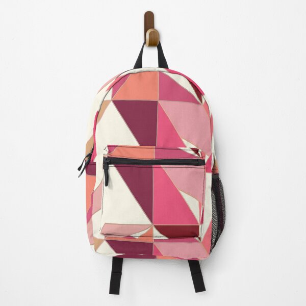 Item preview, Mid-Century Abstract Triangles, Shell Pink and Tan designed and sold by Marymarice.