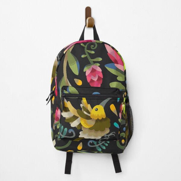 Item preview, Dark Protea Flower with Sugarbird and Green Beetle designed and sold by maak-and-illy.