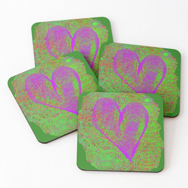 Item preview, heart and circle green background designed and sold by miaterinka.