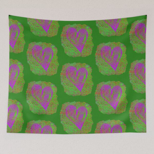 Item preview, heart and circle green background designed and sold by miaterinka.
