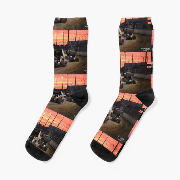 Sunset at the Speedway track. Socks