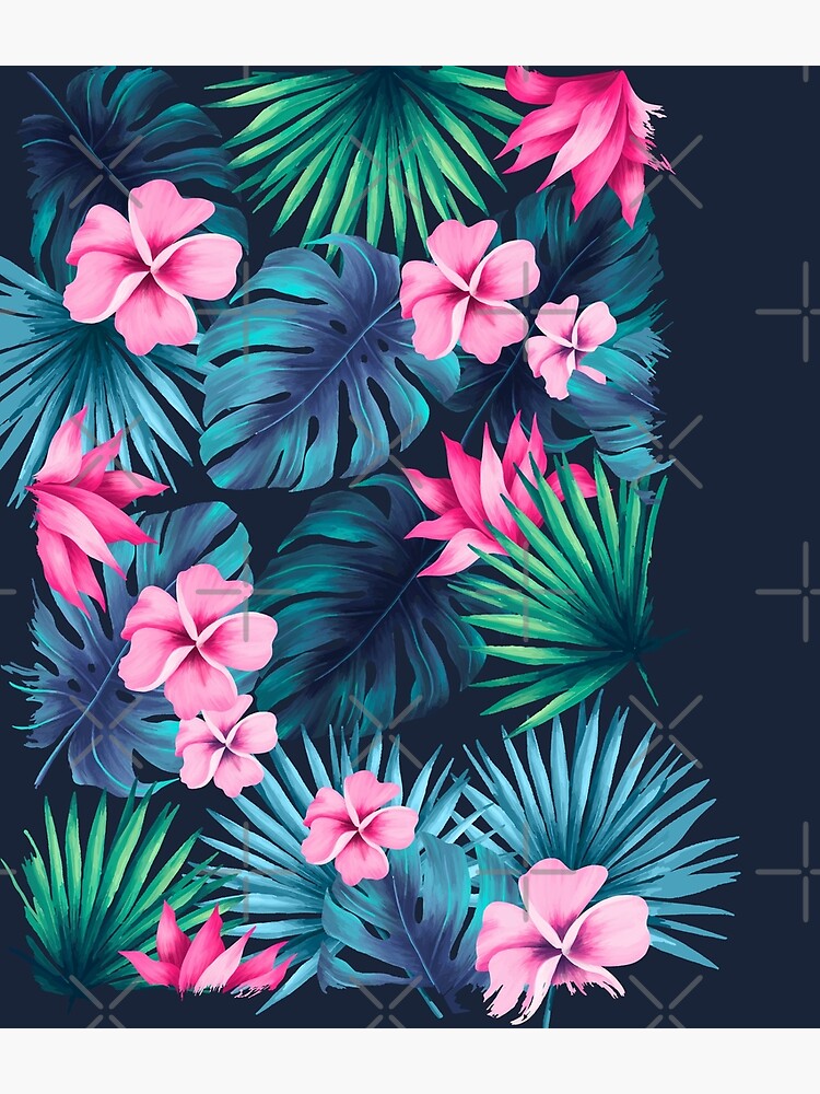Maximalist Hawaiian Hibiscus Floral with Stripes by younessrex