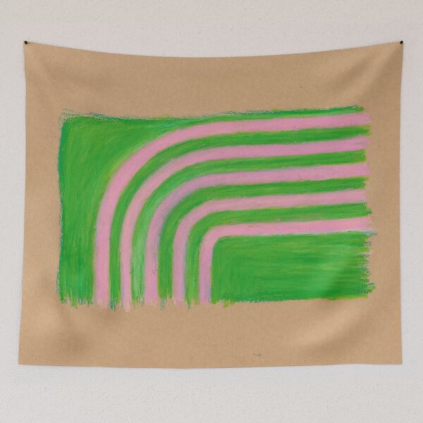 Item preview, Pink strips on Green designed and sold by lion-house.