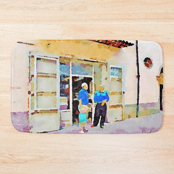 Item preview, Two men outside the shop designed and sold by Giuseppe Cocco.
