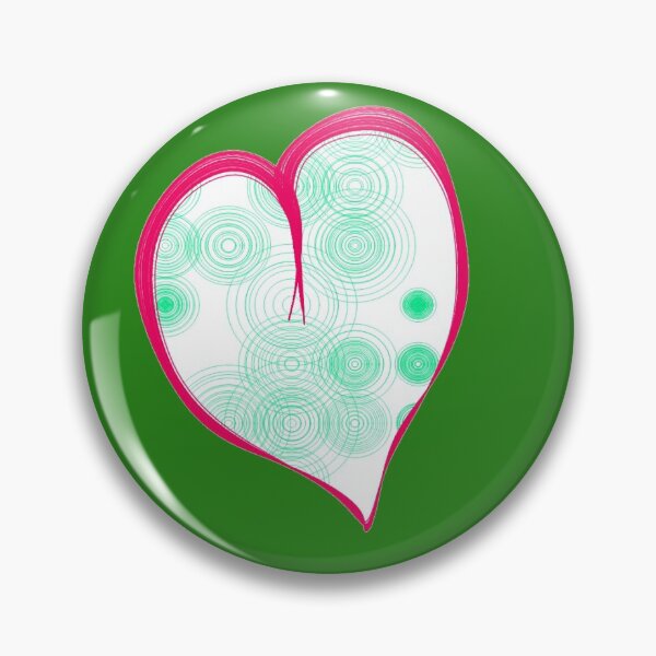 Item preview, red heart circle green background designed and sold by miaterinka.