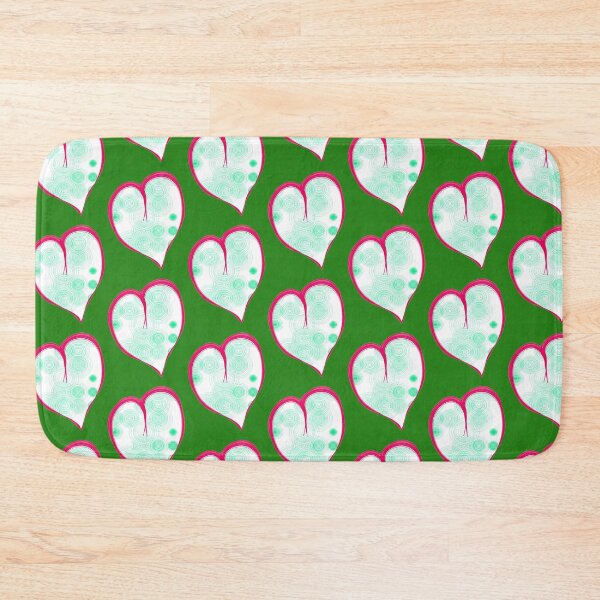 Item preview, red heart circle green background designed and sold by miaterinka.