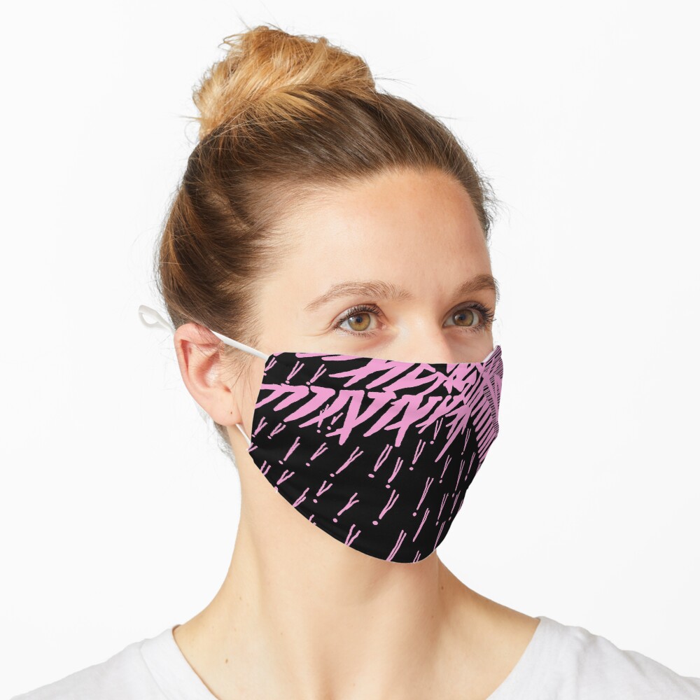 Tropical Rain Cuba Pink on Black Mask