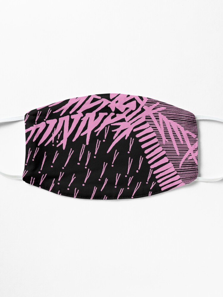Alternate view of Tropical Rain Cuba Pink on Black Mask