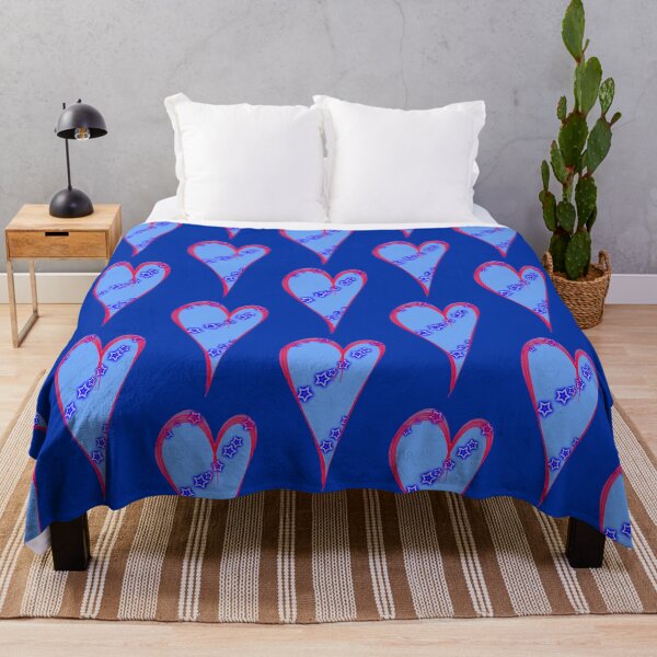 Vista previa del artículo con la obra «corazón rojo estrella azul fondo azul», diseñado y vendido por miaterinka.