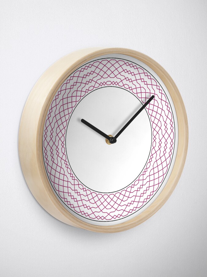 Thumbnail 2 of 4, Clock, London Surprise Major Method Wreath — Clock (Red) designed and sold by RingingRoom.
