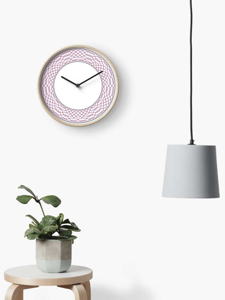 Thumbnail 1 of 4, Clock, London Surprise Major Method Wreath — Clock (Red) designed and sold by RingingRoom.