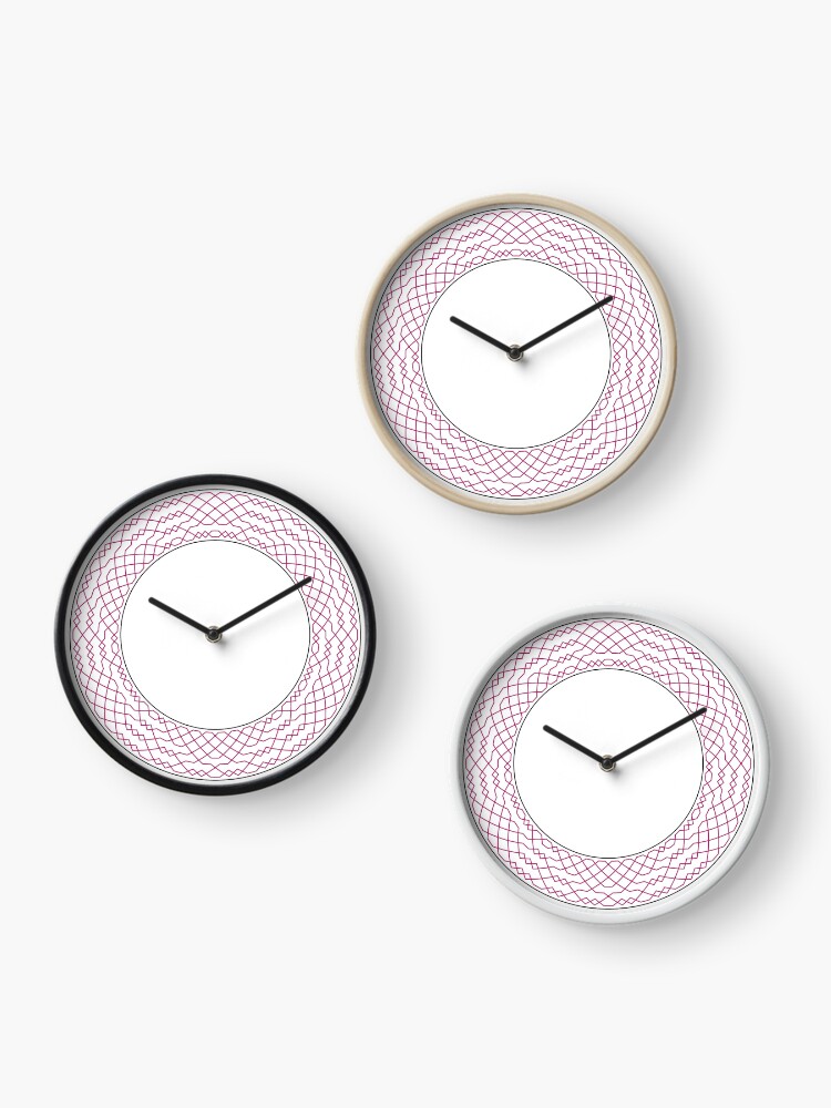 Thumbnail 3 of 4, Clock, London Surprise Major Method Wreath — Clock (Red) designed and sold by RingingRoom.