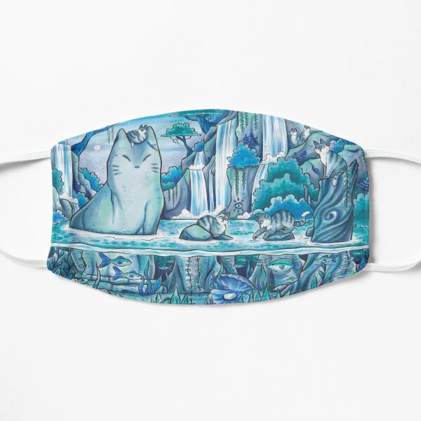 Mysterious Jungle Cat Pond Flat Mask