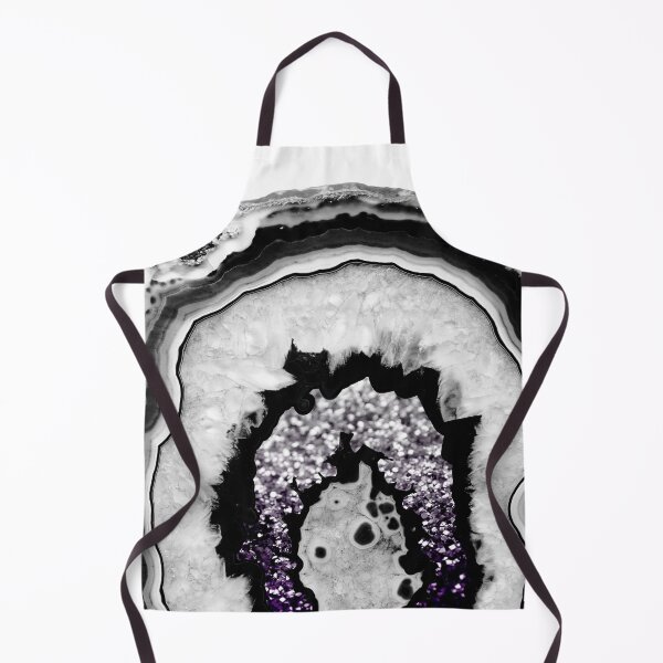 Item preview, Gray Black White Agate with Purple Black Silver Glitter #1 (Faux Glitter) #gem #decor #art designed and sold by Anita's & Bella's Art.