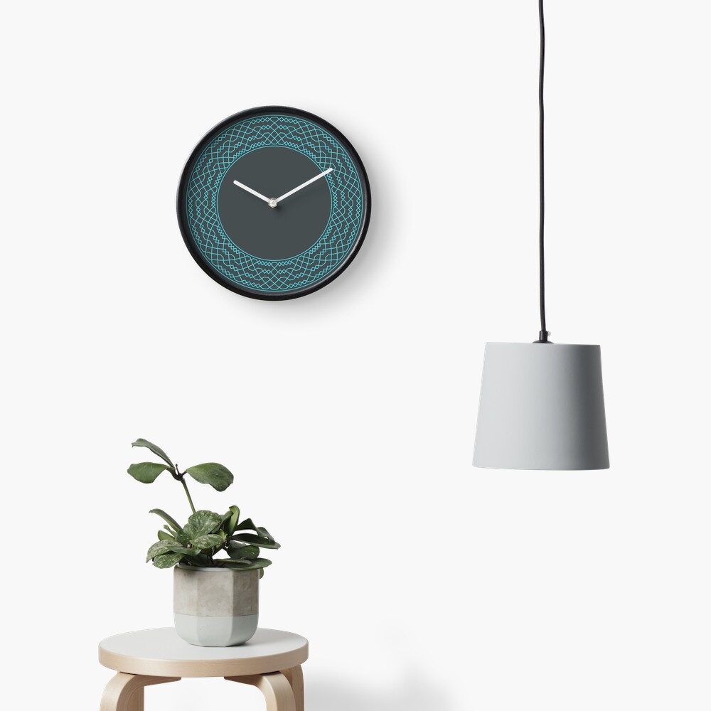 Double Norwich Court Bob Major Method Wreath — Clock (Blue) Clock