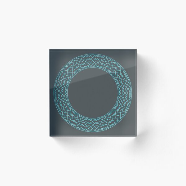 Double Norwich Court Bob Major Method Wreath — Coasters (Blue) Acrylic Block
