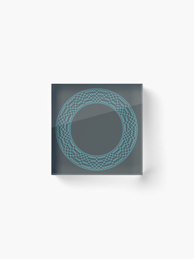 Thumbnail 2 of 5, Acrylic Block, Double Norwich Court Bob Major Method Wreath — Coasters (Blue) designed and sold by RingingRoom.