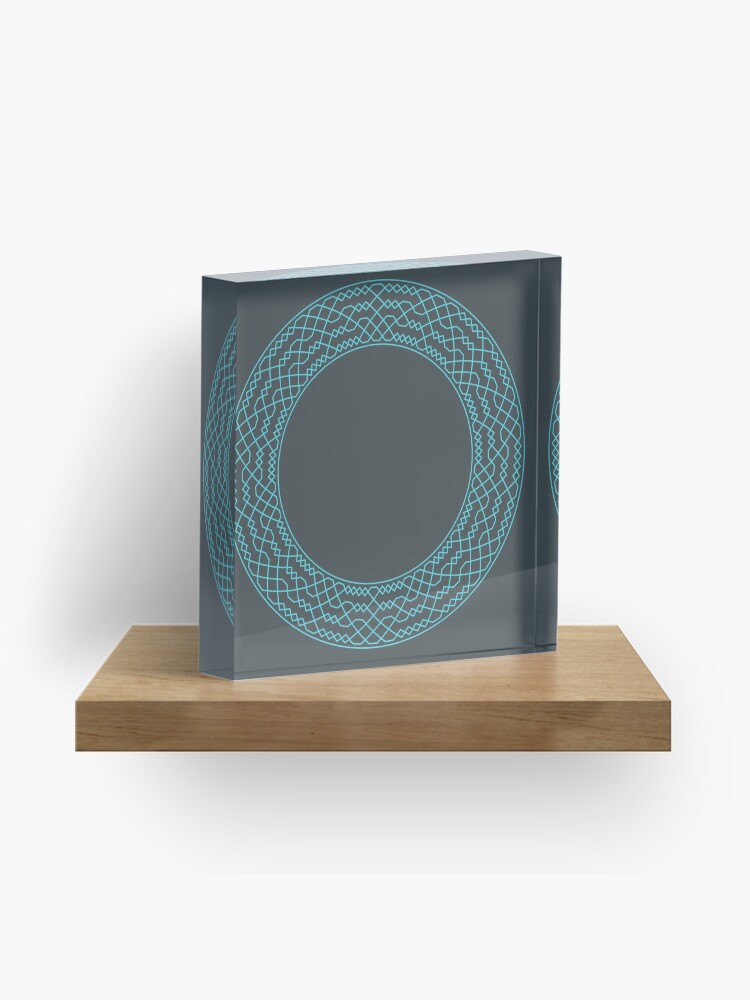 Thumbnail 1 of 5, Acrylic Block, Double Norwich Court Bob Major Method Wreath — Coasters (Blue) designed and sold by RingingRoom.