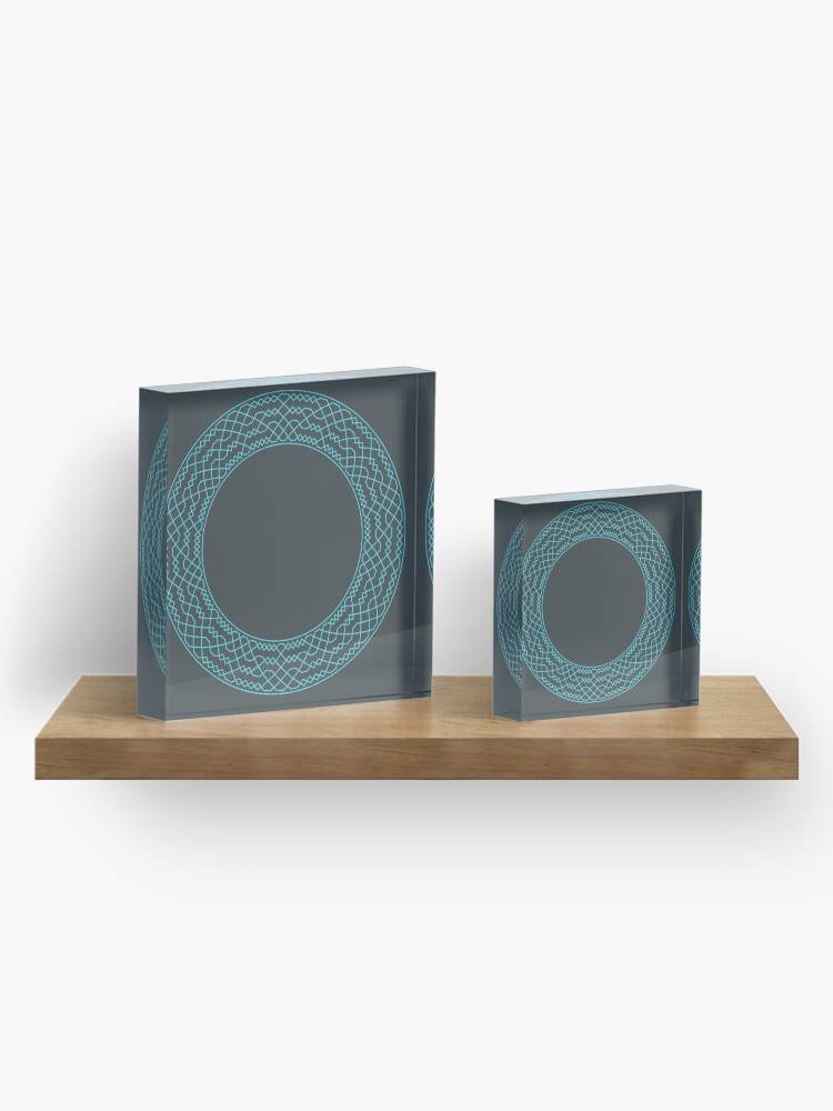 Thumbnail 4 of 5, Acrylic Block, Double Norwich Court Bob Major Method Wreath — Coasters (Blue) designed and sold by RingingRoom.
