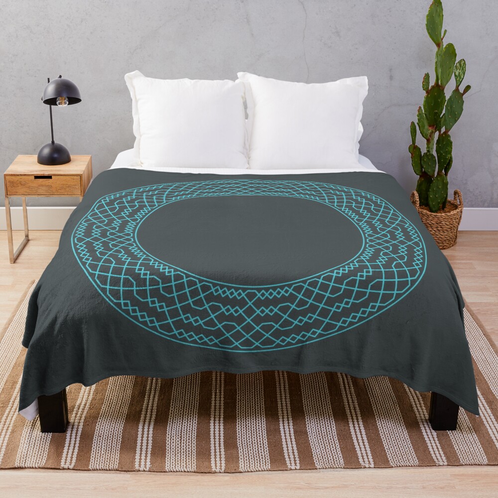 Double Norwich Court Bob Major Method Wreath — Blanket (Blue) Throw Blanket