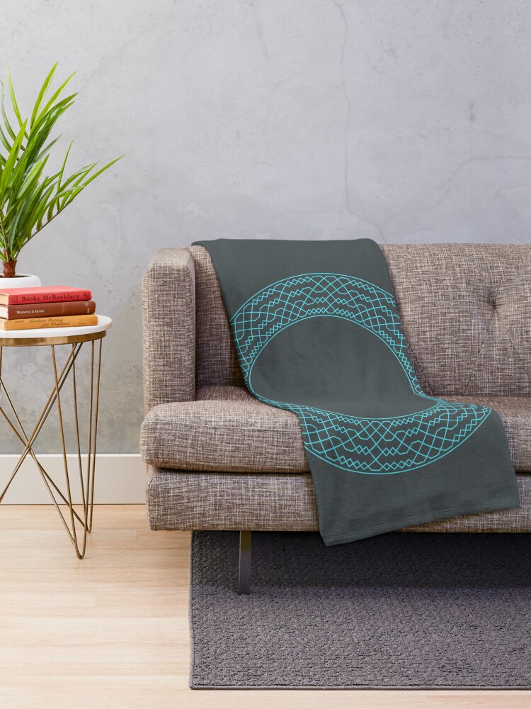 Alternate view of Double Norwich Court Bob Major Method Wreath — Blanket (Blue) Throw Blanket