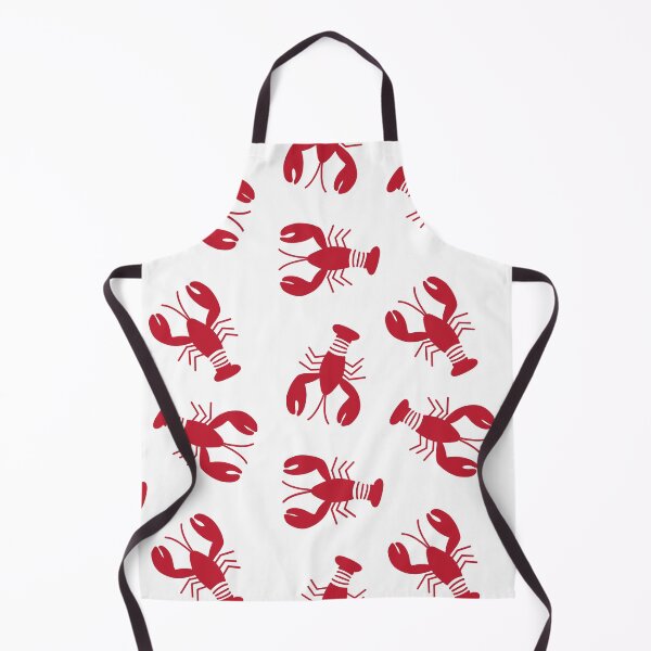 Red Lobsters Seamless Pattern Apron