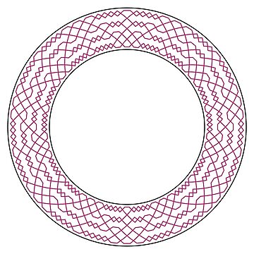 Artwork thumbnail, Double Norwich Court Bob Major Method Wreath — Scarf (Red) by RingingRoom